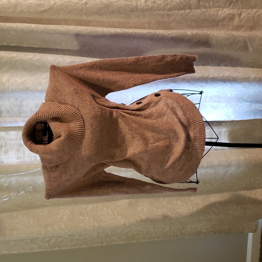 Cozy Pink Cowl Neck Sweater with Button Detail